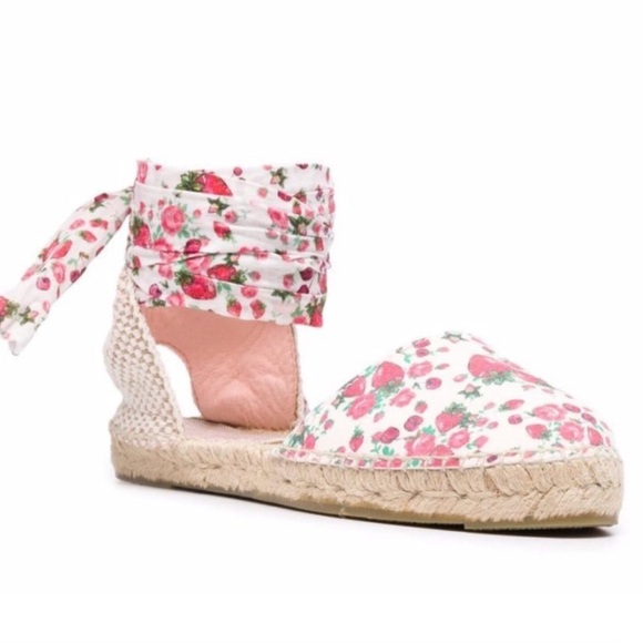 NWOT LOVESHACK FANCY x manebi strawberry Espadrille Sandals size 7.5/38 euro - Picture 1 of 12